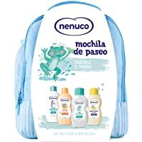 Los mejores  - Nenuco Pack Bebé Mochila de Paseo color azul- contiene colonia- jabón- champú y leche hidratante- 1 paquete con 4…